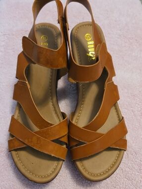RUDE Tan Strappy Slingback Sandals
